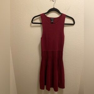 Club Monaco Sleeveless Burgundy Mini Sweater Dress